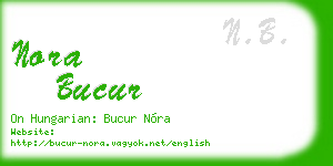 nora bucur business card